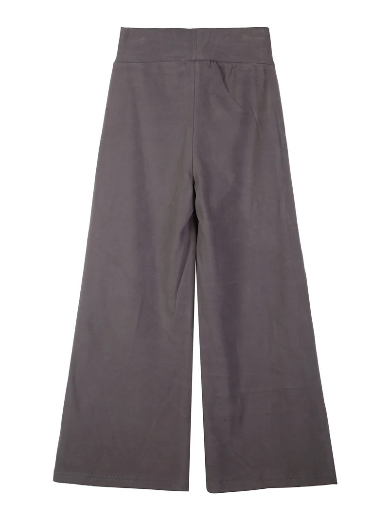 Leggings da bambina effetto ciniglia con finale a zampa - grigio