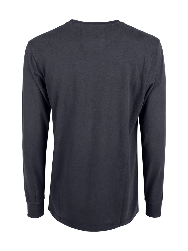 Maglia girocollo da uomo in cotone - blu scuro