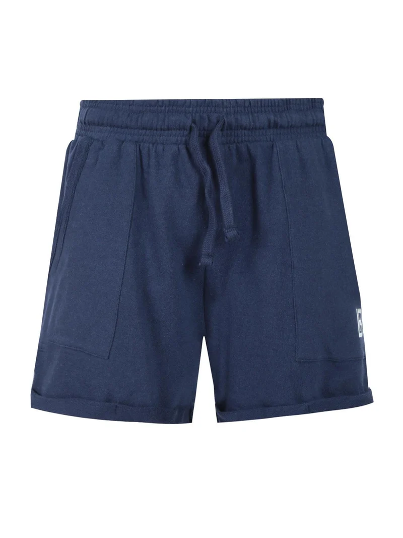 Shorts donna in felpa - blu