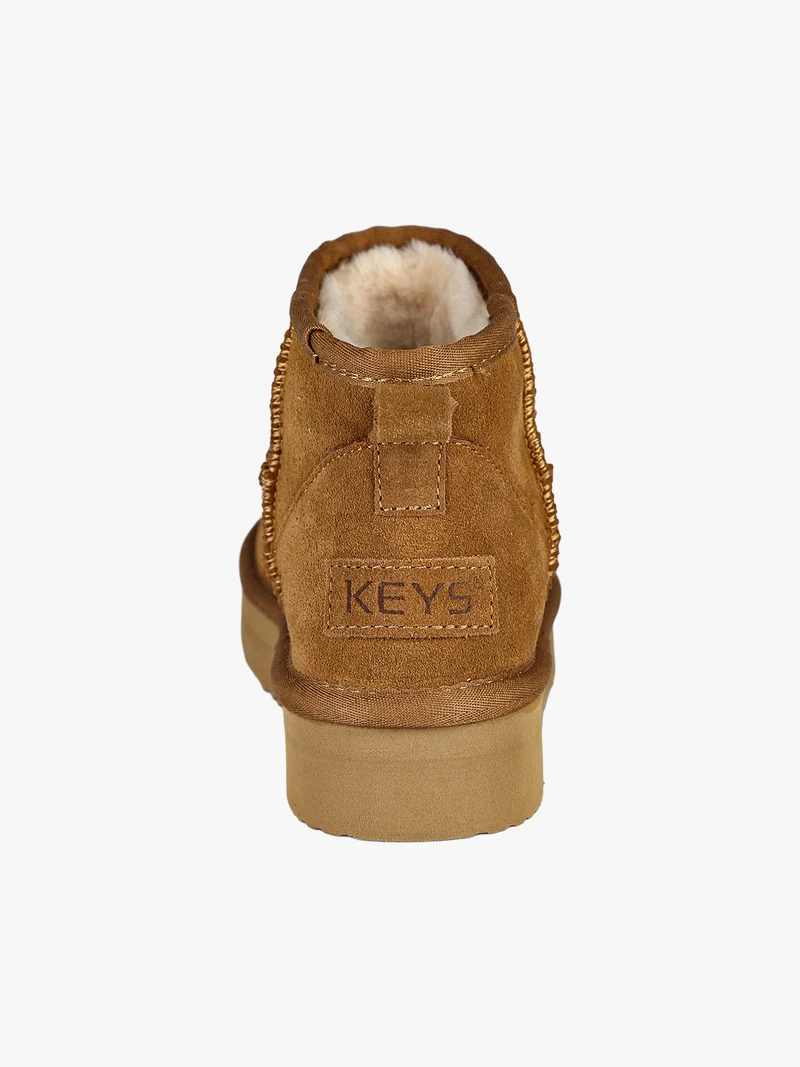 Stivaletti donna in pelle scamosciata con platform - cammello
