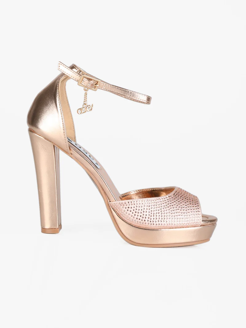 Sandalo alto con strass donna - nudo