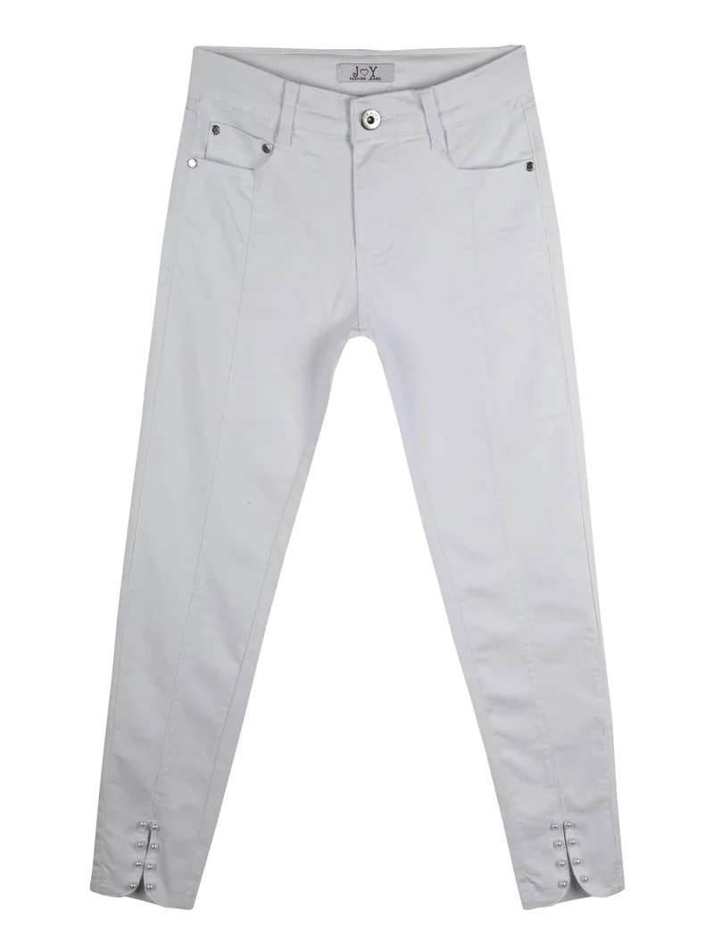 Pantaloni bianchi con perle - bianco