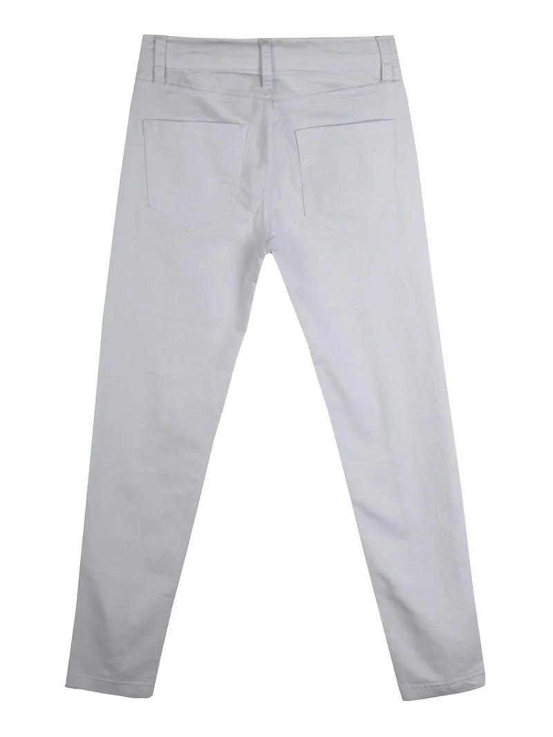 Pantaloni bianchi con perle - bianco