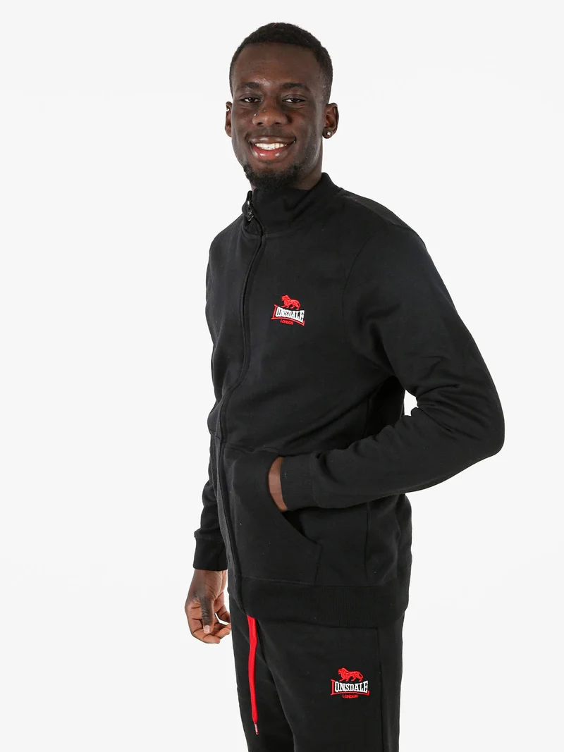 Felpa sportiva da uomo con zip intera - nero