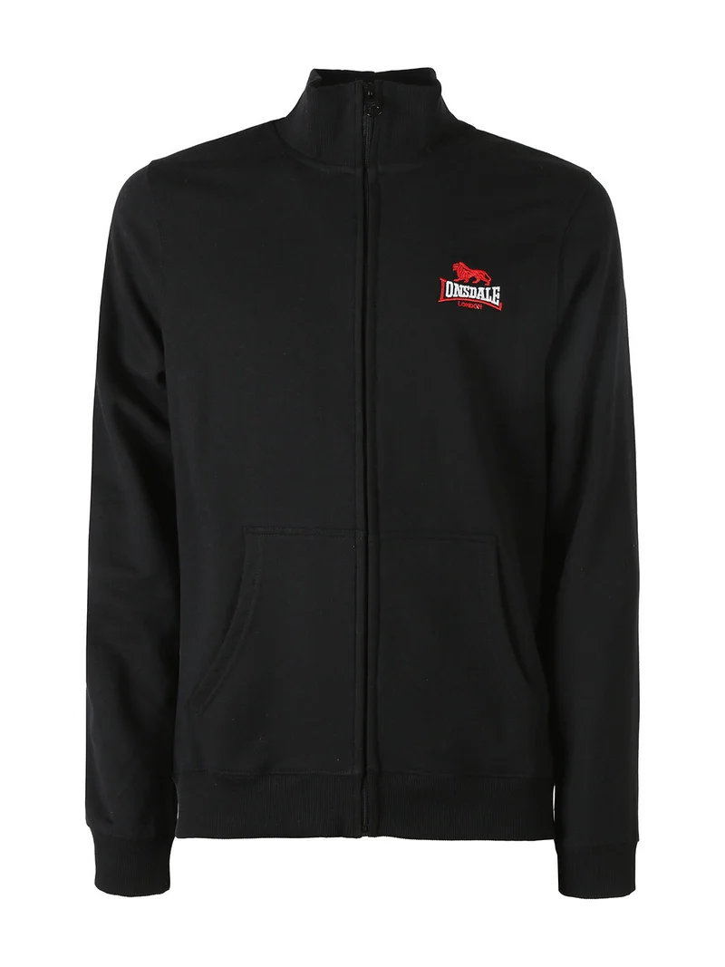 Felpa sportiva da uomo con zip intera - nero