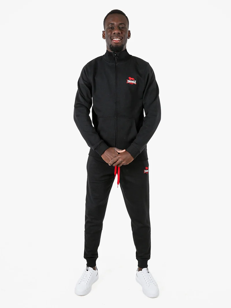Felpa sportiva da uomo con zip intera - nero