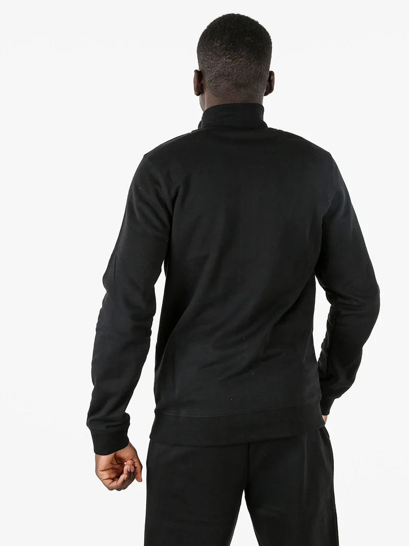 Felpa sportiva da uomo con zip intera - nero