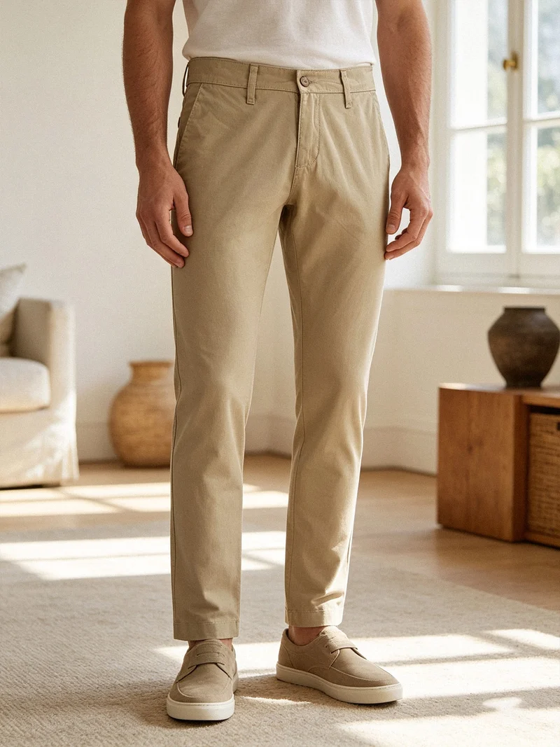 Pantaloni slim fit da uomo - beige
