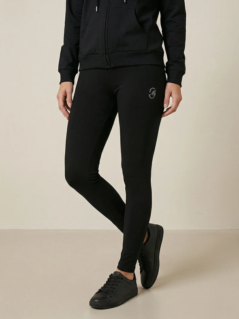 Leggings donna in cotone - nero