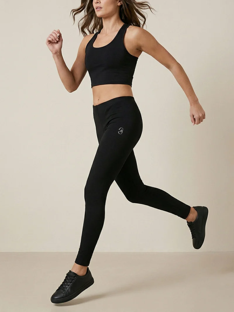 Leggings donna in cotone - nero