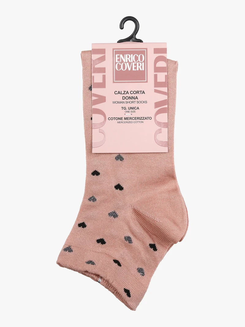 Calze corte da donna con cuori - rosa