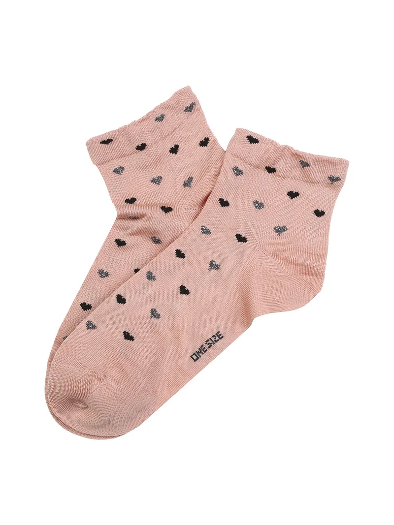 Calze corte da donna con cuori - rosa