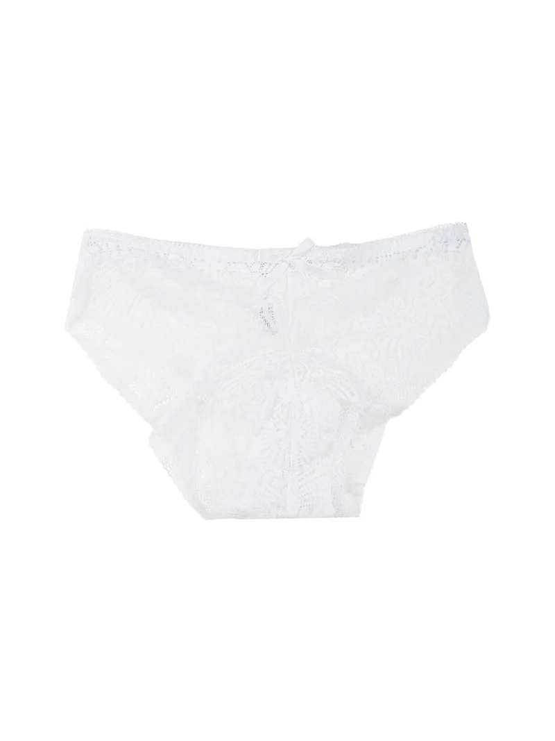 Slip da donna in pizzo - bianco