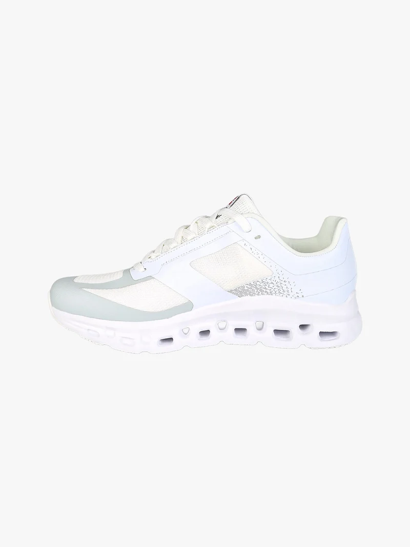 Sneakers sportive da uomo con intersuola geometrica - bianco