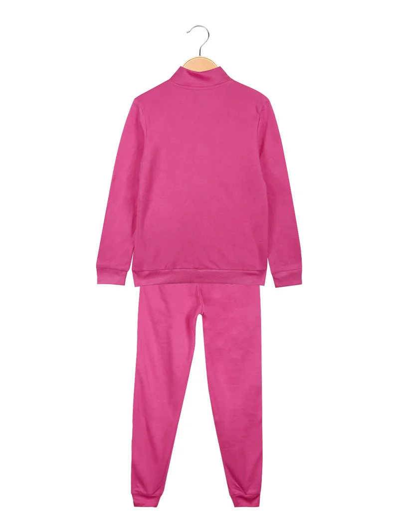 Completo tuta sportiva da bambina 2 pezzi bicolor - fucsia