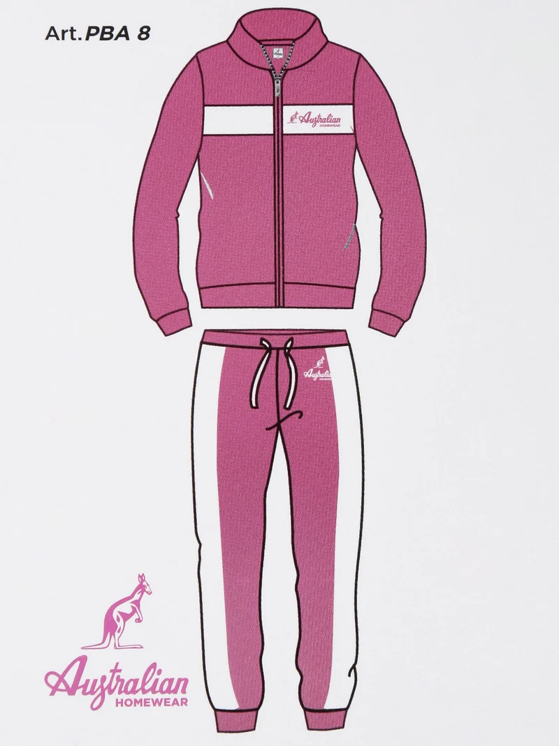 Completo tuta sportiva da bambina 2 pezzi bicolor - fucsia