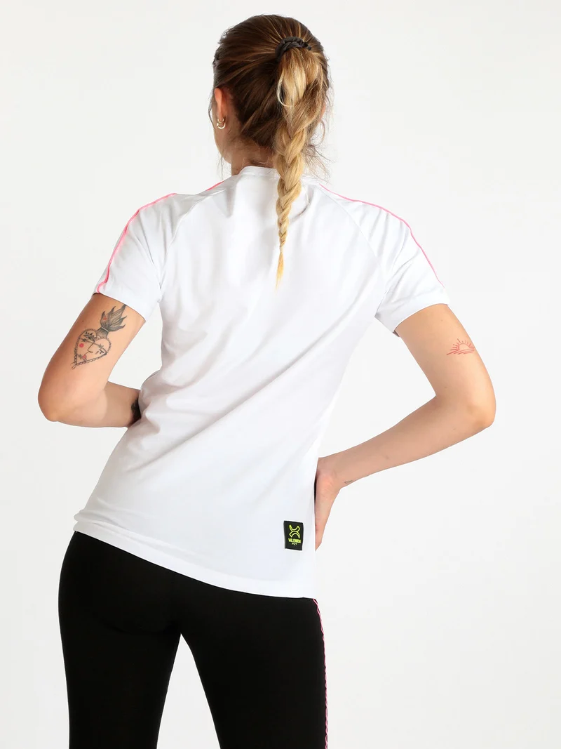T-shirt sportiva donna manica corta - bianco