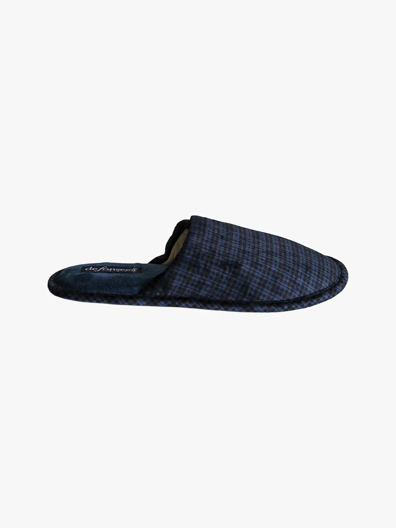 Pantofole uomo a quadretti - blu scuro