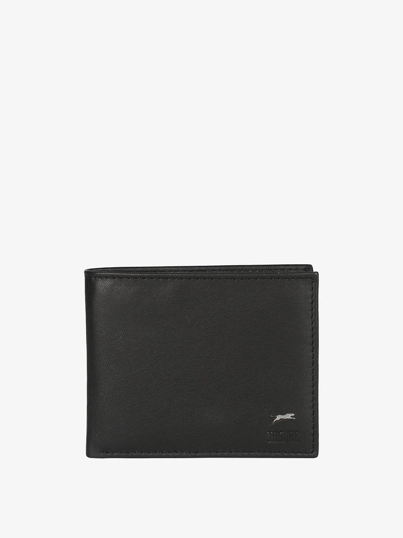 Portafoglio da uomo in pelle con logo - nero