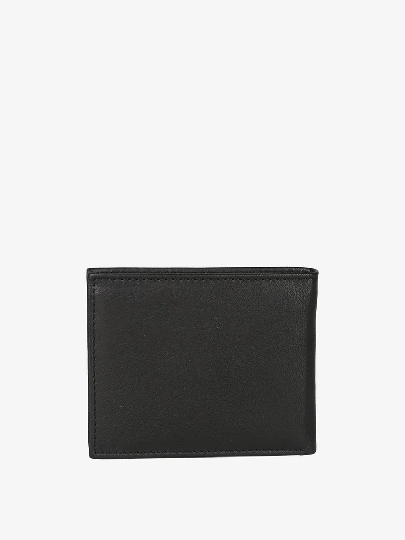 Portafoglio da uomo in pelle con logo - nero
