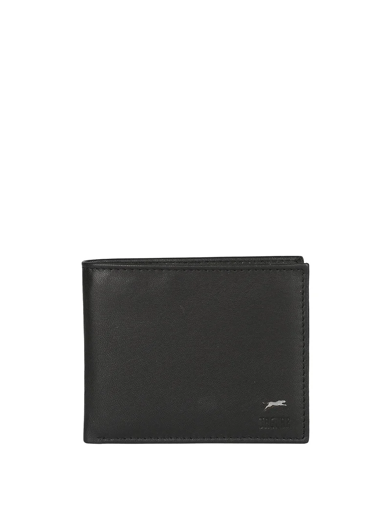 Portafoglio da uomo in pelle con logo - nero