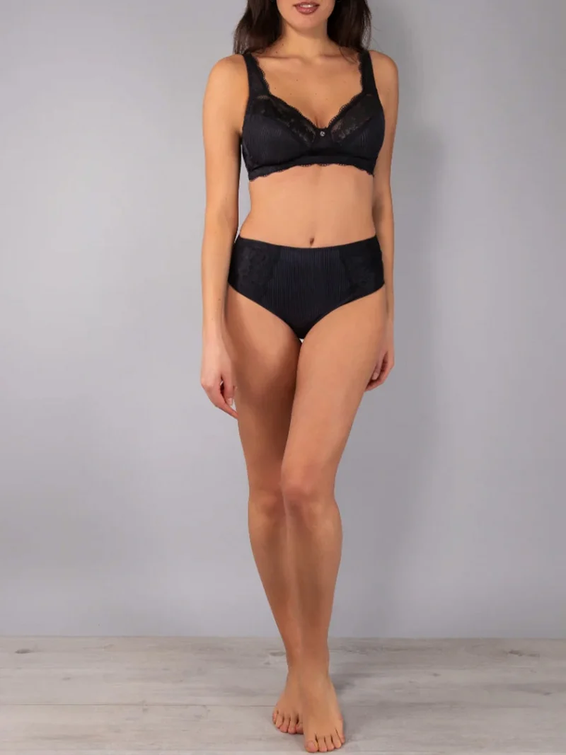 AR35 Slip alto da donna con pizzo - nero