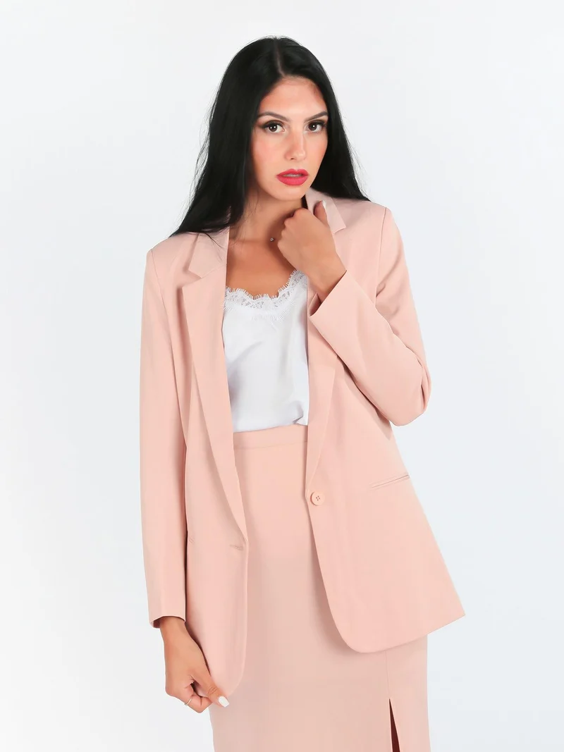 Blazer donna con bottone - rosa