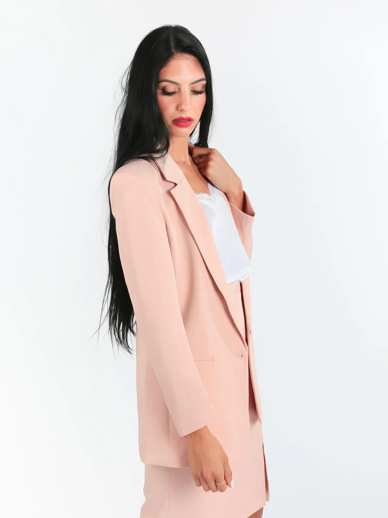 Blazer donna con bottone - rosa