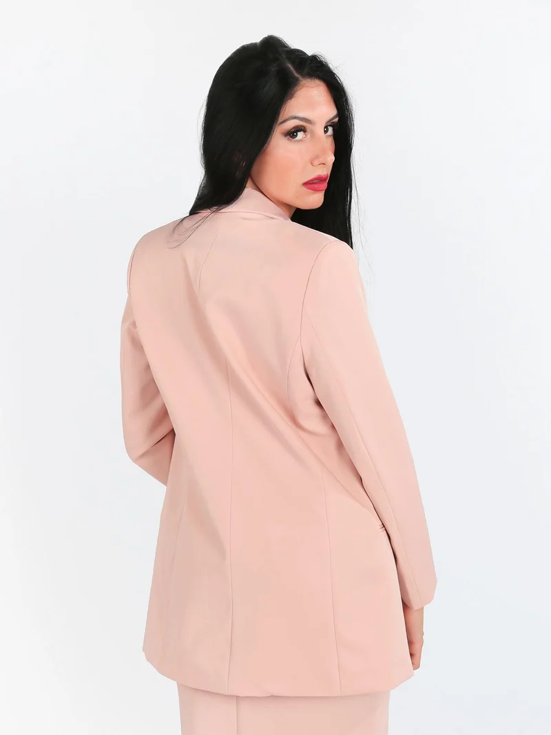 Blazer donna con bottone - rosa