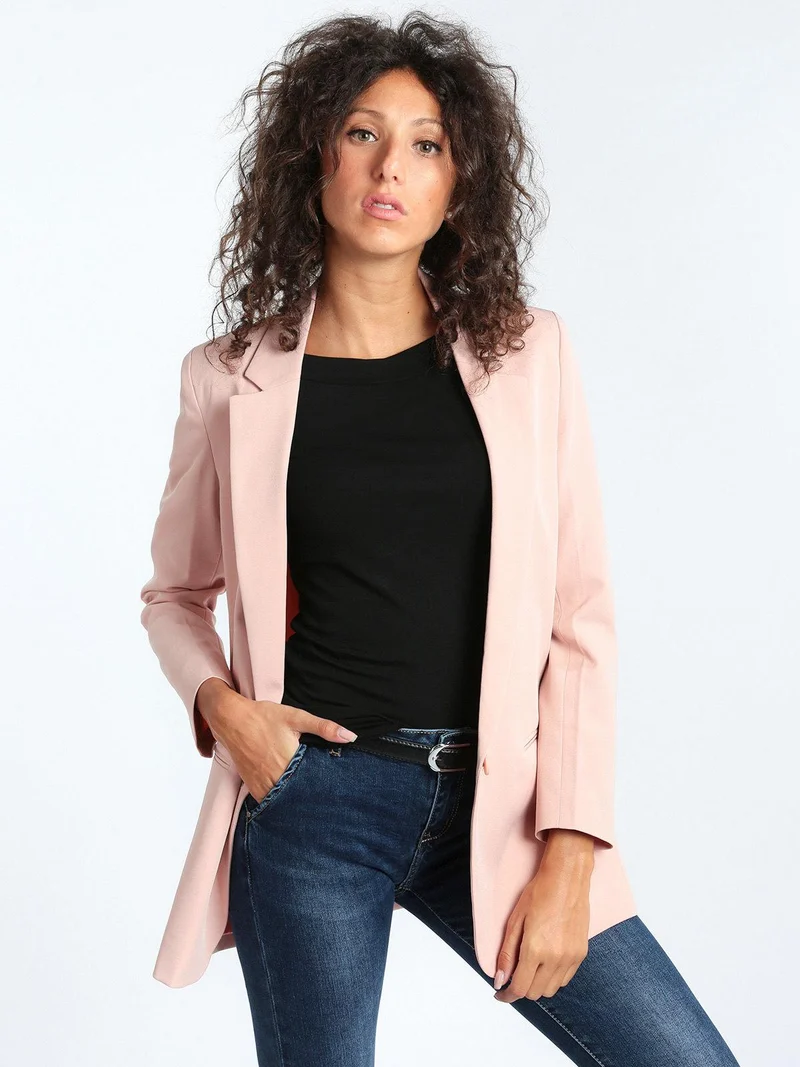 Blazer donna con bottone - rosa