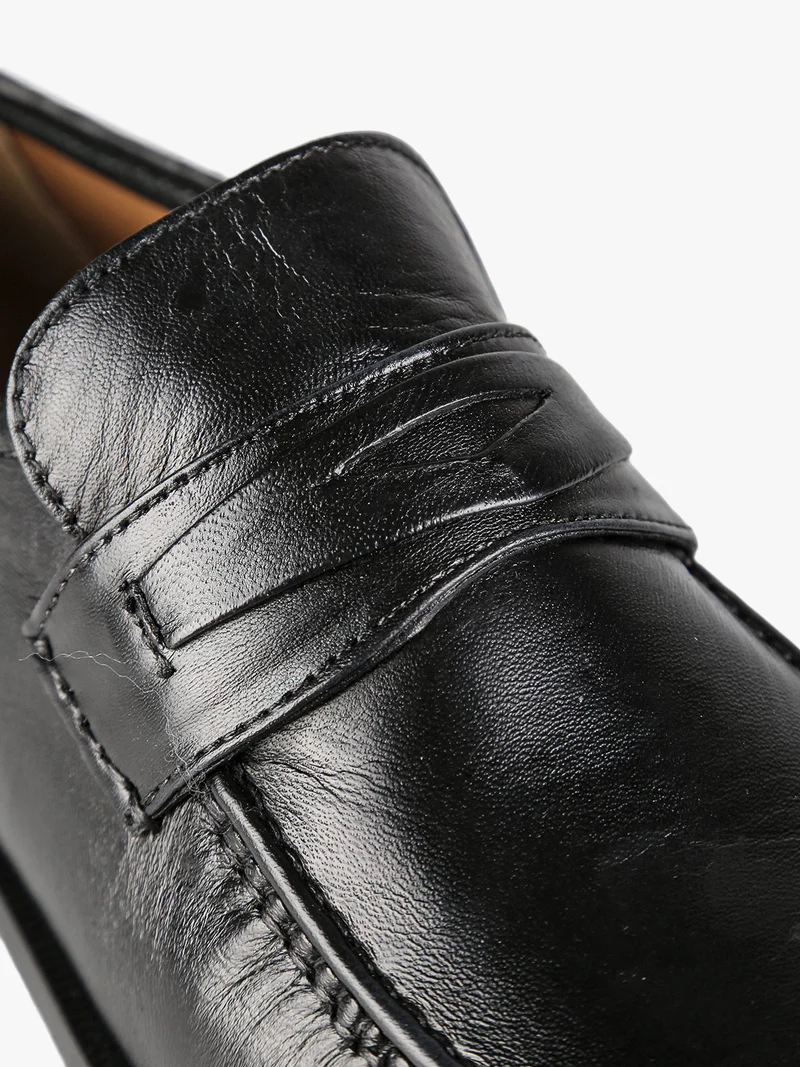 Mocassini in pelle da uomo - nero