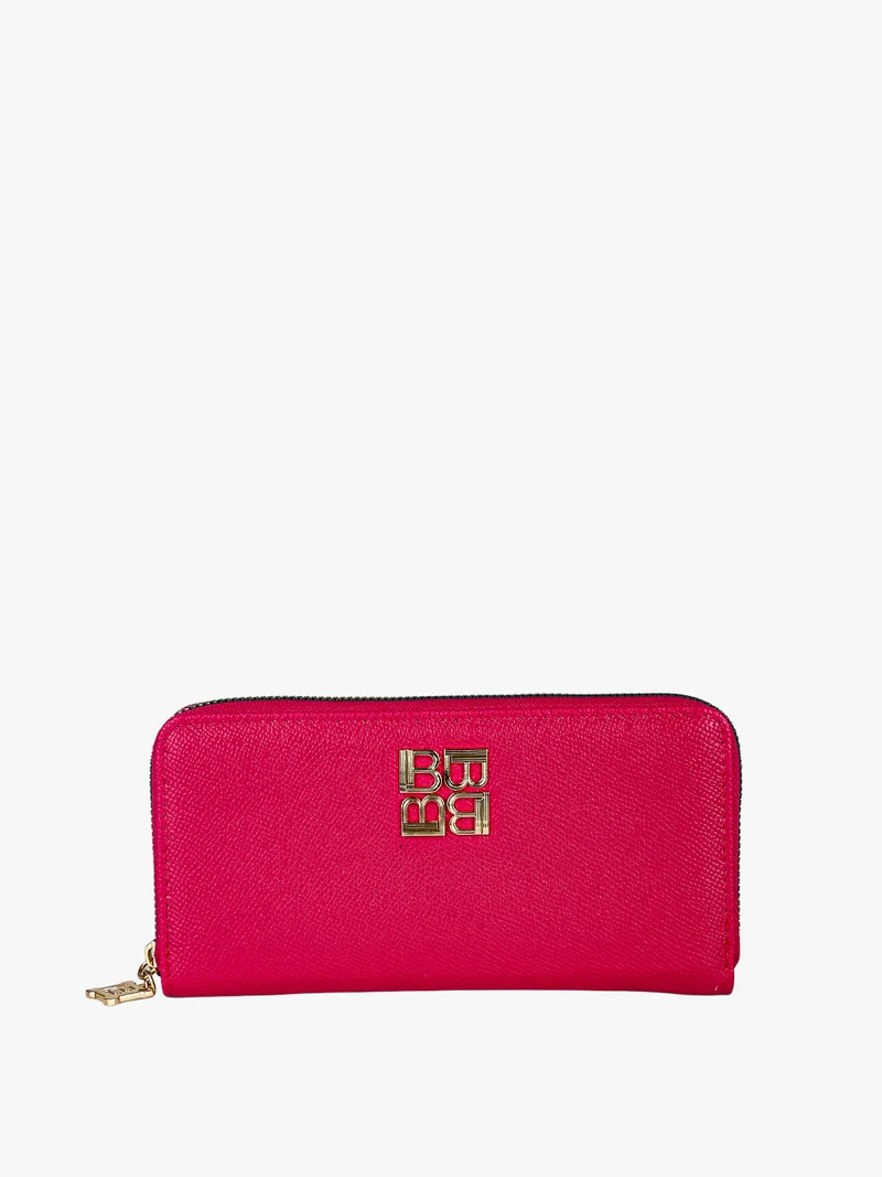 Portafoglio da donna in ecopelle con zip - fucsia