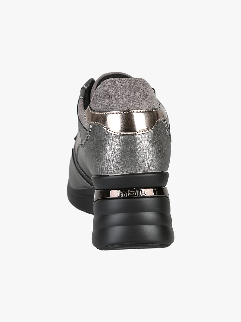 Sneakers donna con zeppa - grigio scuro