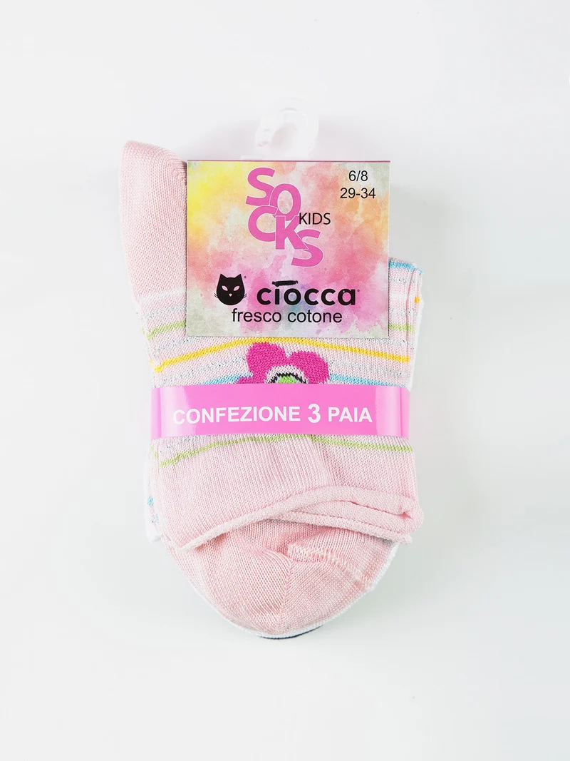 Calze corte da bambina. Confezione da 3 paia - bianco