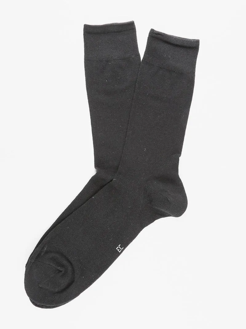 calza corta uomo in caldo cotone - nero