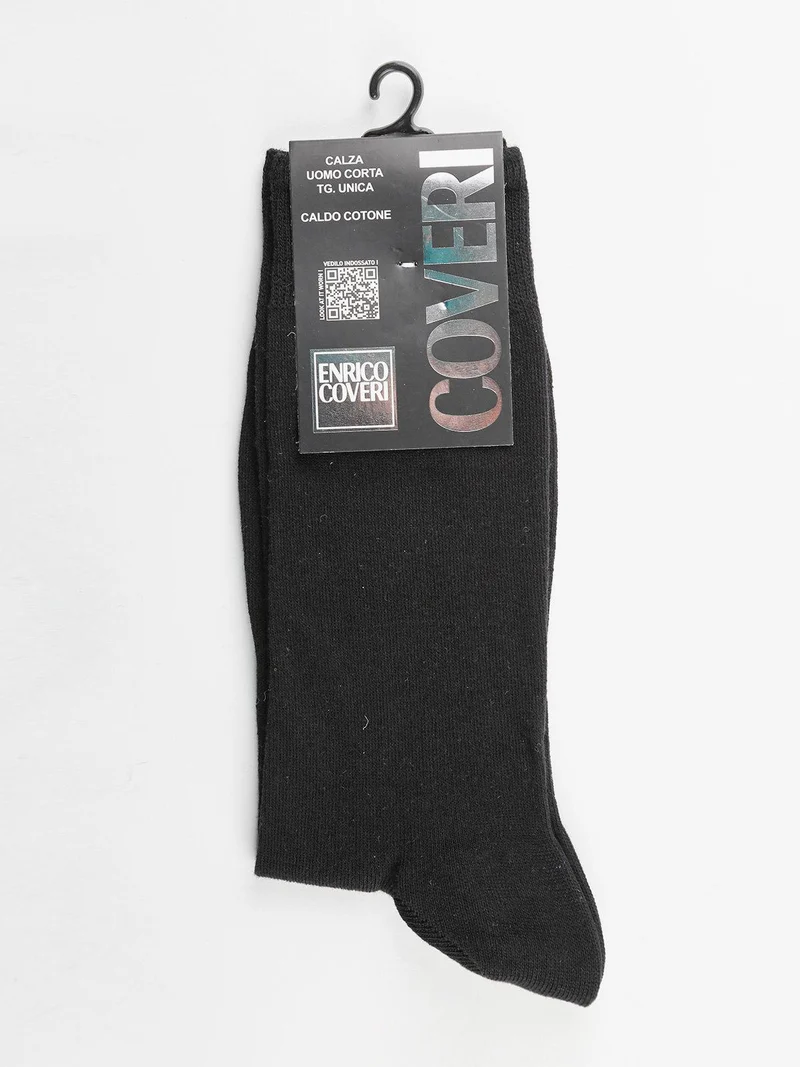 calza corta uomo in caldo cotone - nero