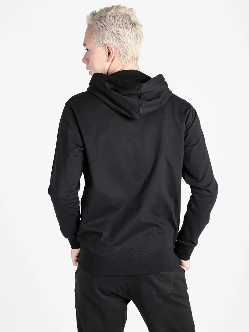 Felpa da uomo con cappuccio e zip - nero