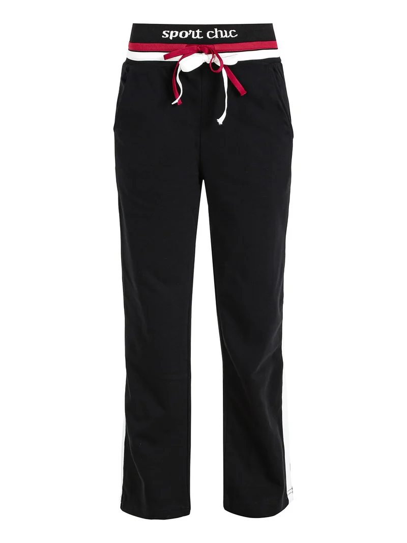 Pantaloni tuta da donna con coulisse - nero