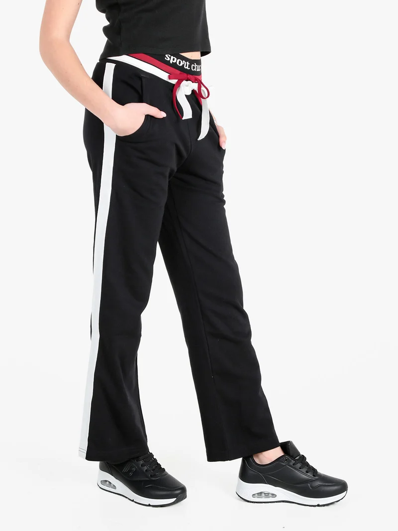 Pantaloni tuta da donna con coulisse - nero