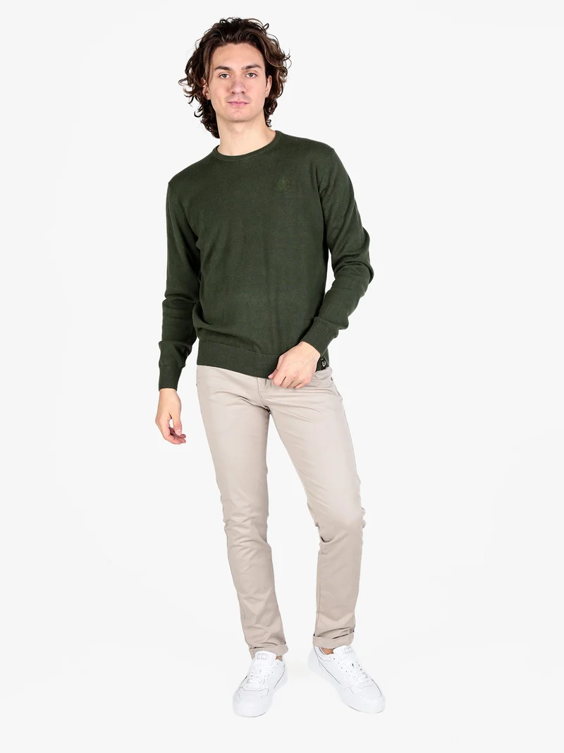 Pantaloni da uomo in cotone con risvolto finale - beige