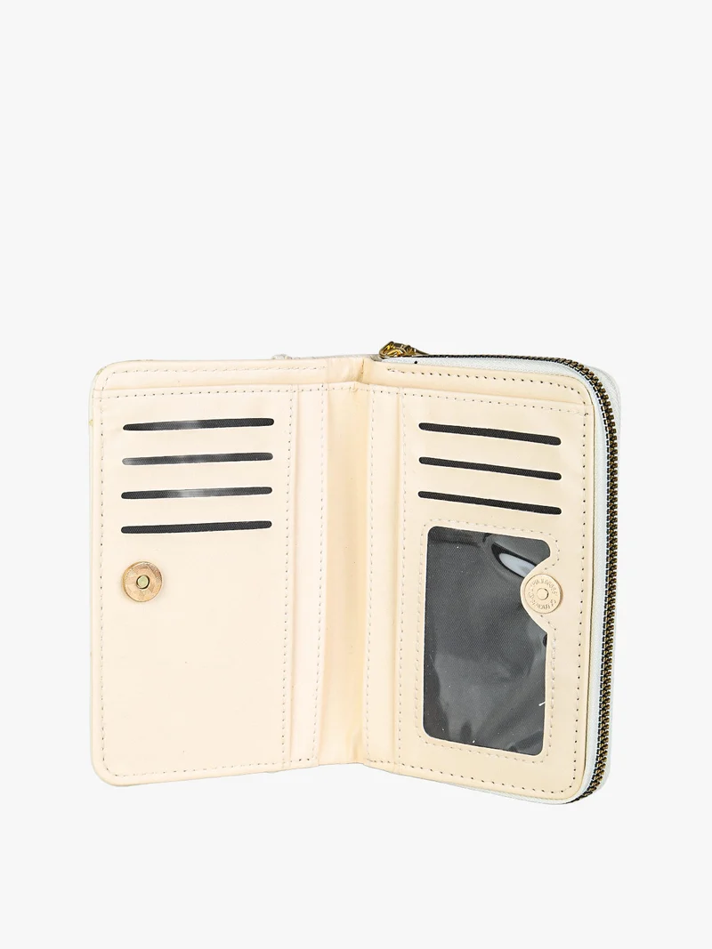Portafoglio da donna con stampa monogramma - beige