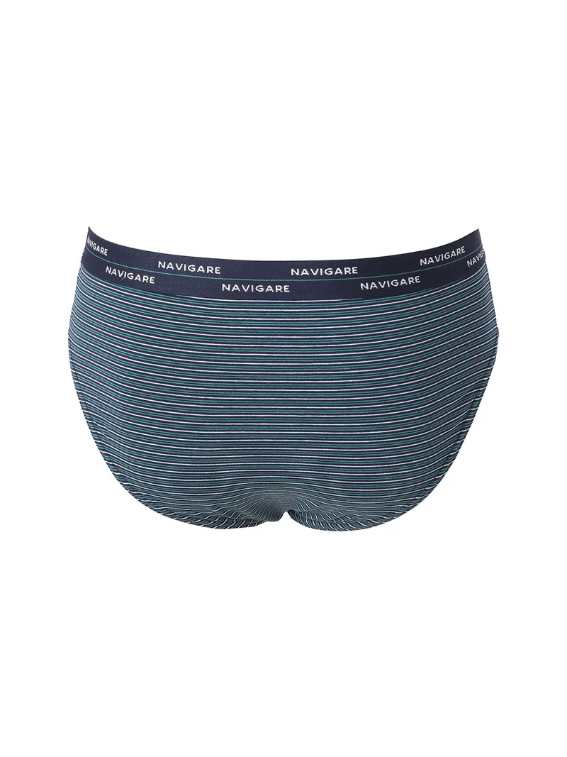 Slip da uomo in cotone con stampa a righe sottili - blu scuro