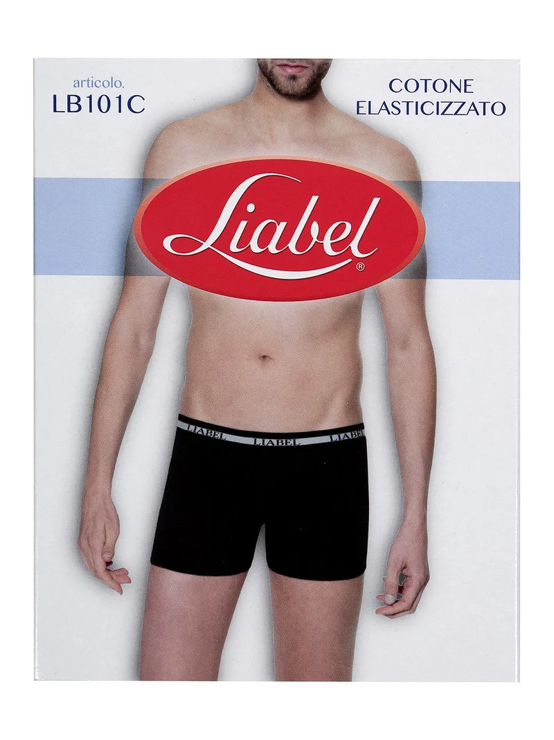 Boxer uomo in cotone elasticizzato - nero