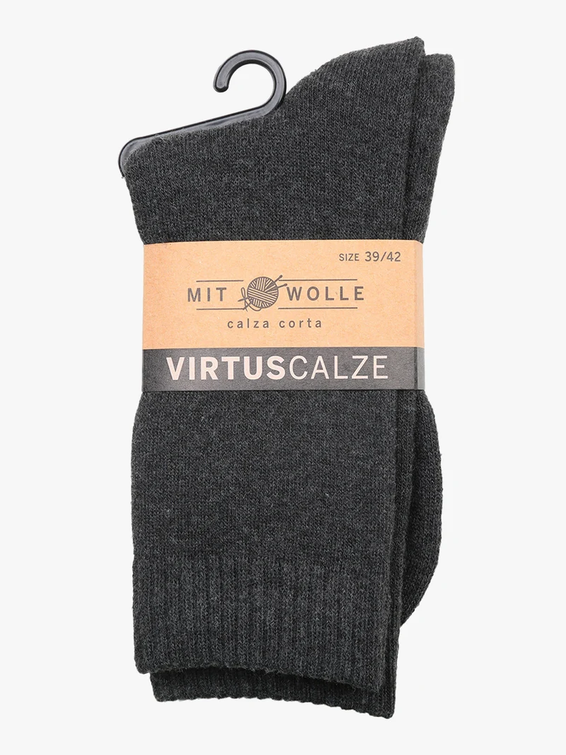 Calze corte da uomo misto lana - antracite