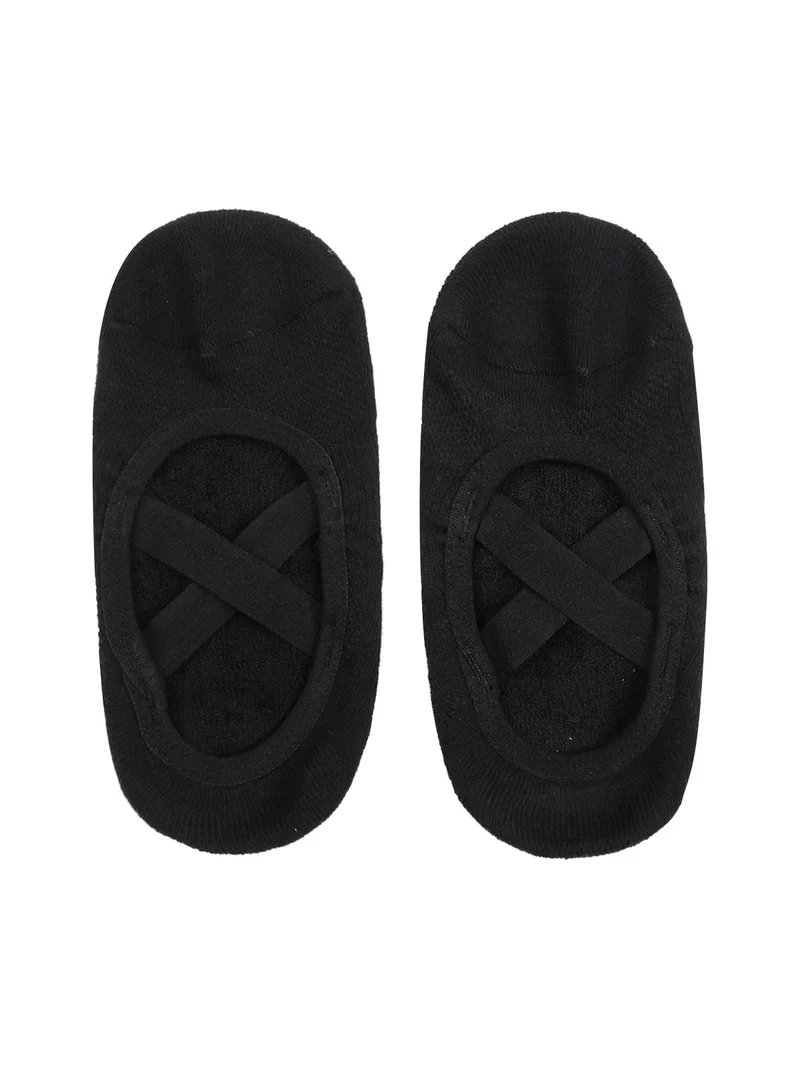 Calze fitness antiscivolo da donna - nero