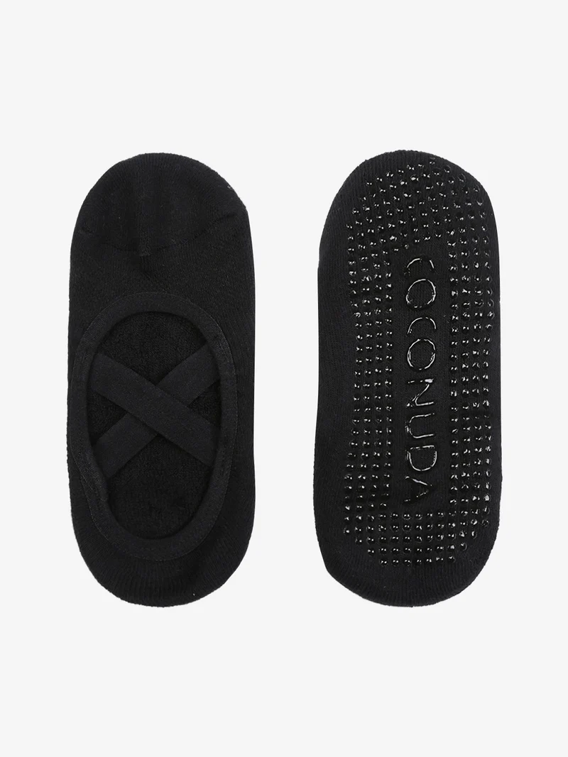 Calze fitness antiscivolo da donna - nero