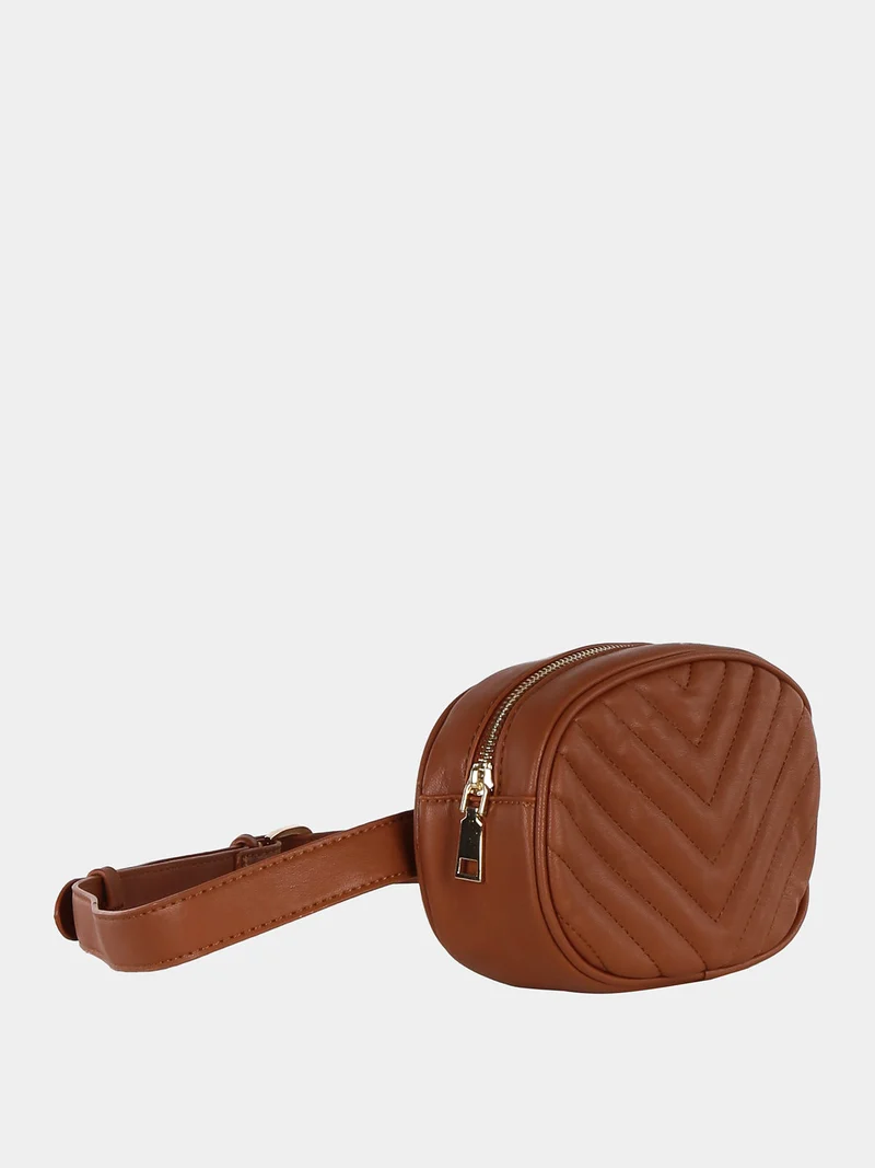 Marsupio trapuntato in ecopelle - beige
