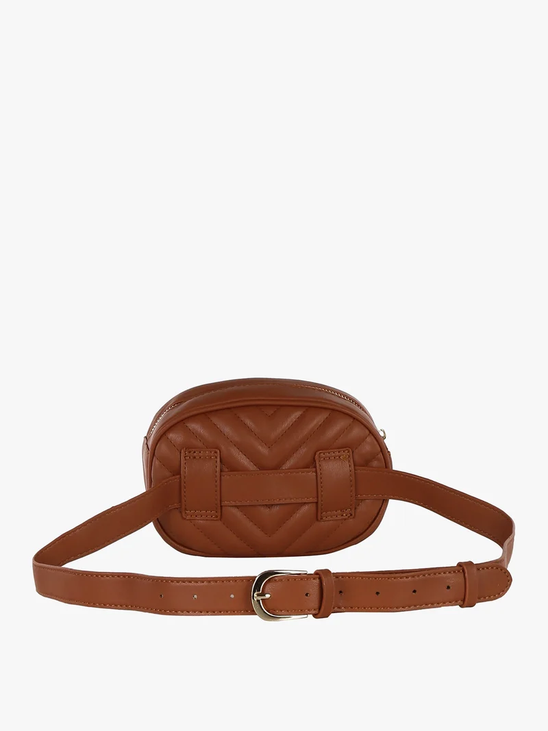Marsupio trapuntato in ecopelle - beige