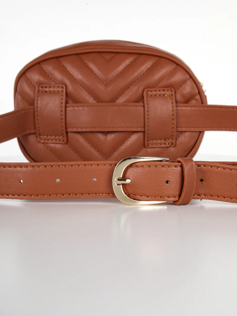 Marsupio trapuntato in ecopelle - beige