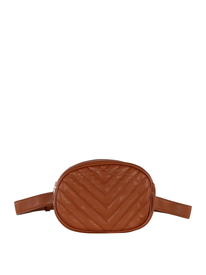 Marsupio trapuntato in ecopelle - beige